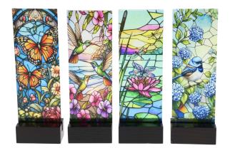 21x7cm Suncatcher Table Decor with Garden Design 4 Asstd