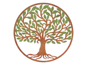 60cm Coloured Tree of Life Metal Wall Art