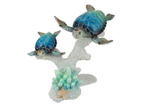 16cm Twin Marble Turtle on Base