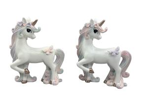 14cm Standing Rainbow Unicorn with Butterfly 2 Asstd