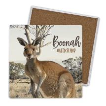 Set of 4 Ceramic Square Coaster 10x10cm (Gift Box) Kangaroo