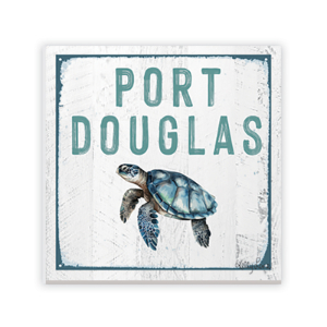 8x8cm Square Magnet Coastal Turtle by Kelly Lane