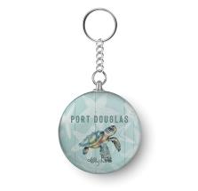 Double Sided Key Ring Coastal Turtle by Kelly Lane