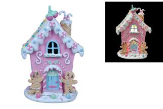 20cm Candy Cane Cottage with Sprinkles in Gift Box