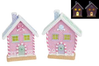 21cm Light Up Candy Cane Cottage with Chimney