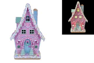 40cm Large Candy Cane Cottage with Light
