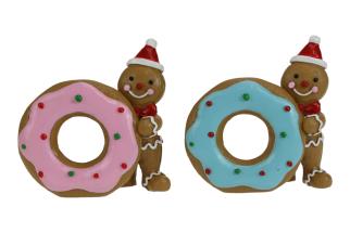 9cm Gingerbread Man with Donut 2 Asstd