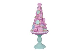 57x23cm Macaroon Tree Tower on Metal Platter with Sprinkles