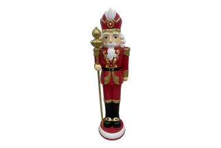 157cm Large Light Up Christmas Nut Cracker with Red & Gold Finish